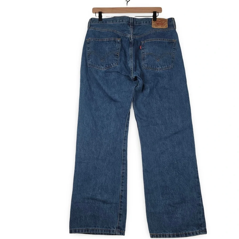 Levis‎ 501 Jeans Mens 36x30 Medium Blue Button Fly 501XX Straight Leg Denim Y2K